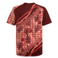 Hawaii Breadfruit Palaka Rugby Jersey Ulaula Maile Lei - Polynesian Pride