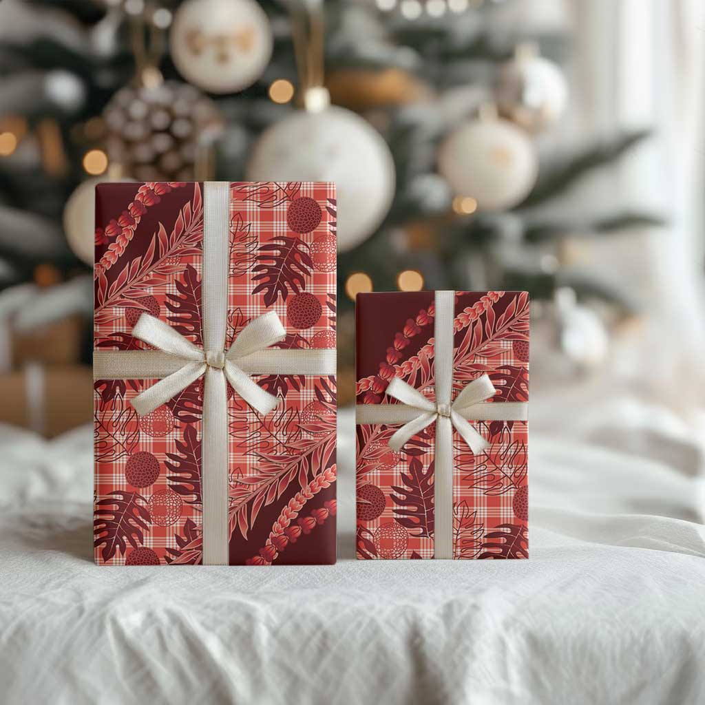 Hawaii Breadfruit Palaka Wrapping Paper Ulaula Maile Lei - Polynesian Pride