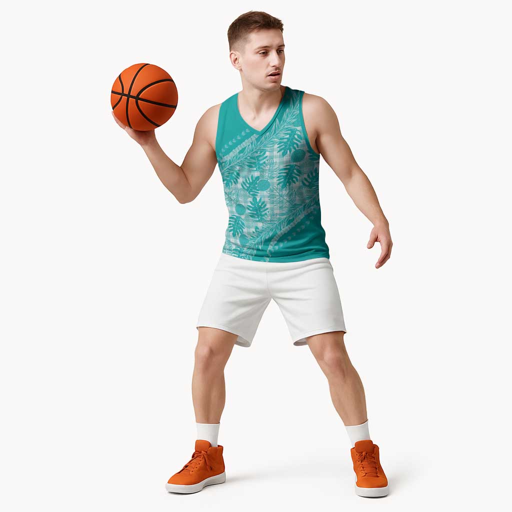 Hawaii Breadfruit Palaka Basketball Jersey Polu Opal Maile Lei - Polynesian Pride