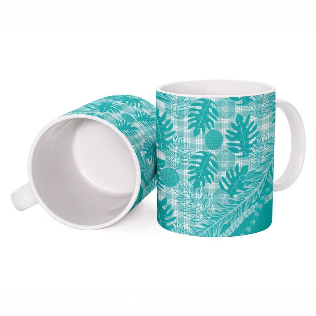 Hawaii Breadfruit Palaka Ceramic Mug Polu Opal Maile Lei - Polynesian Pride