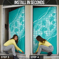 Hawaii Breadfruit Palaka Door Cover Polu Opal Maile Lei - Polynesian Pride