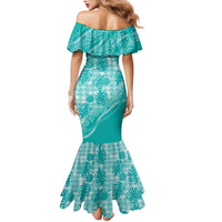 Hawaii Breadfruit Palaka Family Matching Mermaid Dress and Hawaiian Shirt Polu Opal Maile Lei LT9 - Polynesian Pride