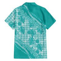 Hawaii Breadfruit Palaka Family Matching Off Shoulder Maxi Dress and Hawaiian Shirt Polu Opal Maile Lei - Polynesian Pride