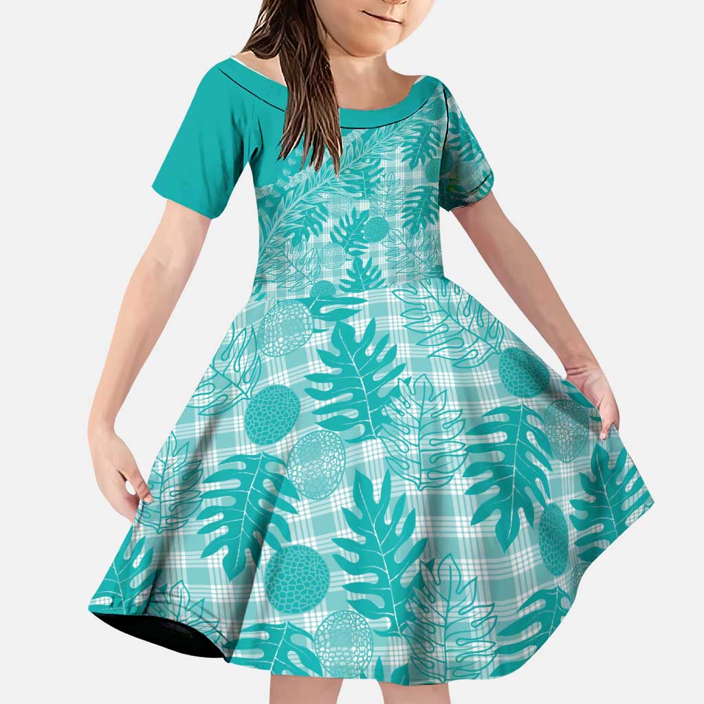 Hawaii Breadfruit Palaka Family Matching Puletasi and Hawaiian Shirt Polu Opal Maile Lei - Polynesian Pride