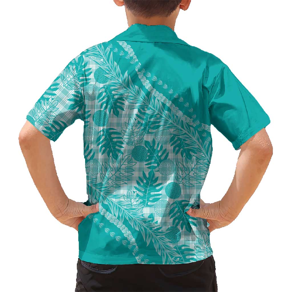 Hawaii Breadfruit Palaka Hawaiian Shirt Polu Opal Maile Lei - Polynesian Pride
