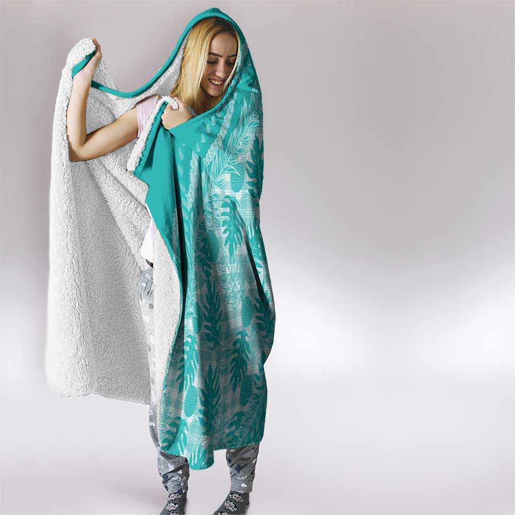Hawaii Breadfruit Palaka Hooded Blanket Polu Opal Maile Lei - Polynesian Pride