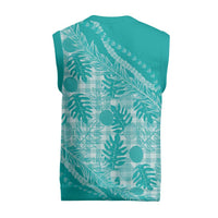 Hawaii Breadfruit Palaka Christmas Knitted V-Neck Vest Polu Opal Maile Lei - Polynesian Pride