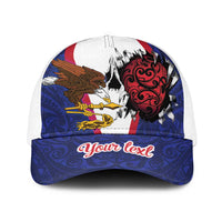 American Samoa Heart Tribal Personalized Baseball Net Cap Polynesian Patterns