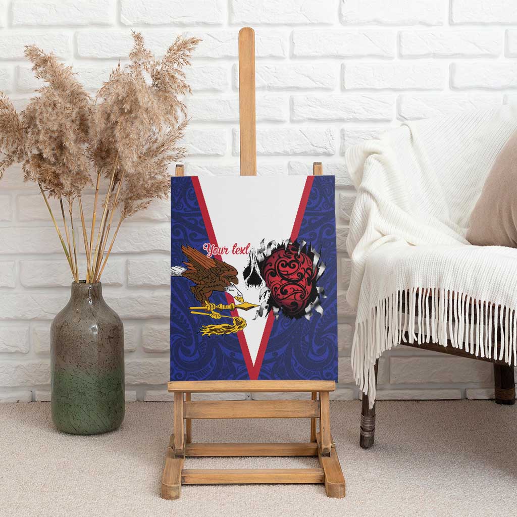 American Samoa Heart Tribal Personalized Canvas Wall Art Polynesian Patterns