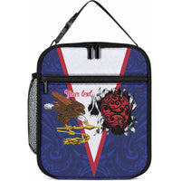 American Samoa Heart Tribal Personalized Lunch Bag Polynesian Patterns LT9 10.2 × 8.3 × 4.3 inch Blue - Polynesian Pride