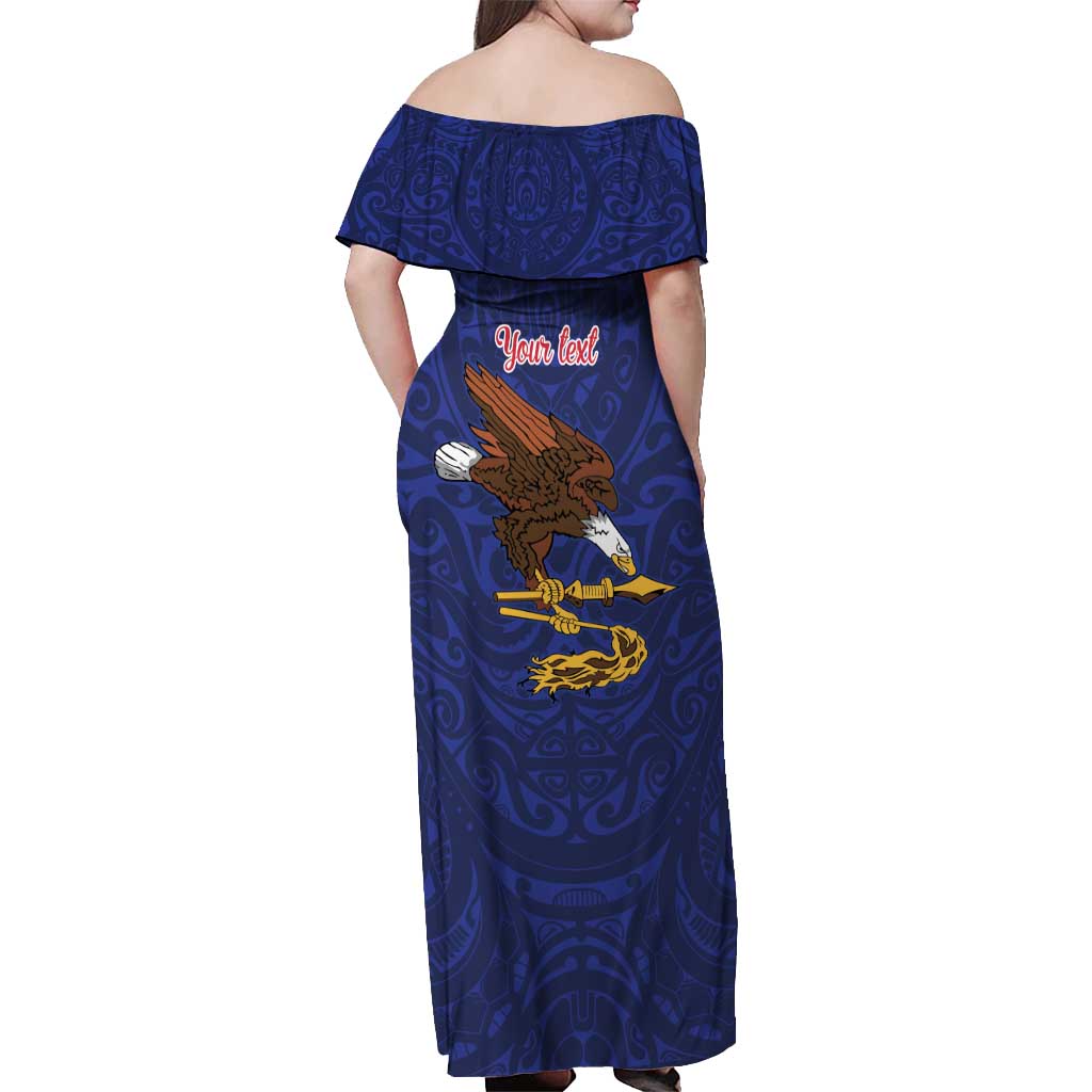 American Samoa Heart Tribal Personalized Off Shoulder Maxi Dress Polynesian Patterns
