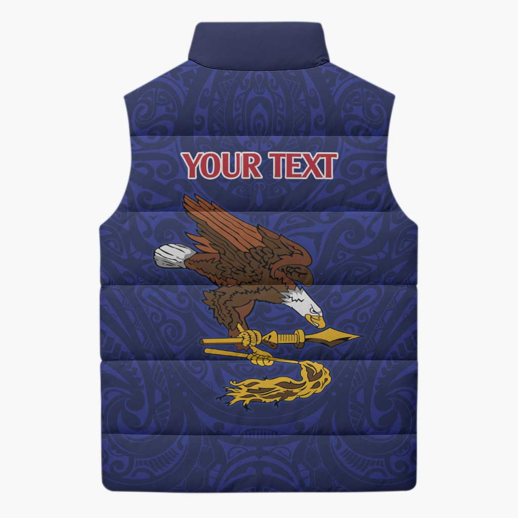 American Samoa Heart Tribal Personalized Sleeveless Puffer Jacket Polynesian Patterns LT9 - Polynesian Pride