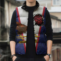 American Samoa Heart Tribal Personalized Sleeveless Puffer Jacket Polynesian Patterns LT9 - Polynesian Pride
