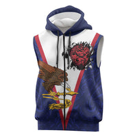 American Samoa Heart Tribal Personalized Sleeveless Zip Hoodie Polynesian Patterns