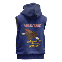 American Samoa Heart Tribal Personalized Sleeveless Zip Hoodie Polynesian Patterns