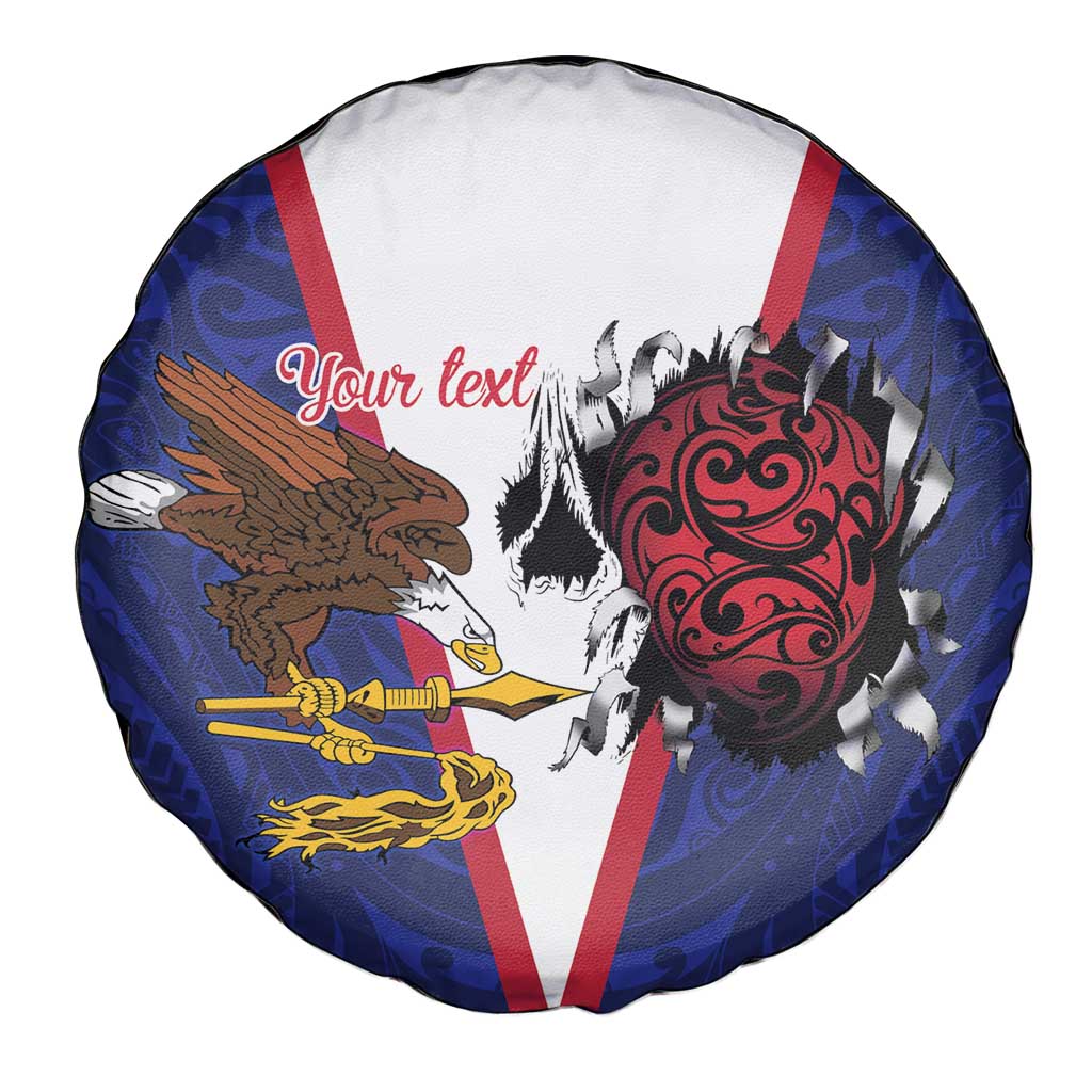 American Samoa Heart Tribal Personalized Spare Tire Cover Polynesian Patterns