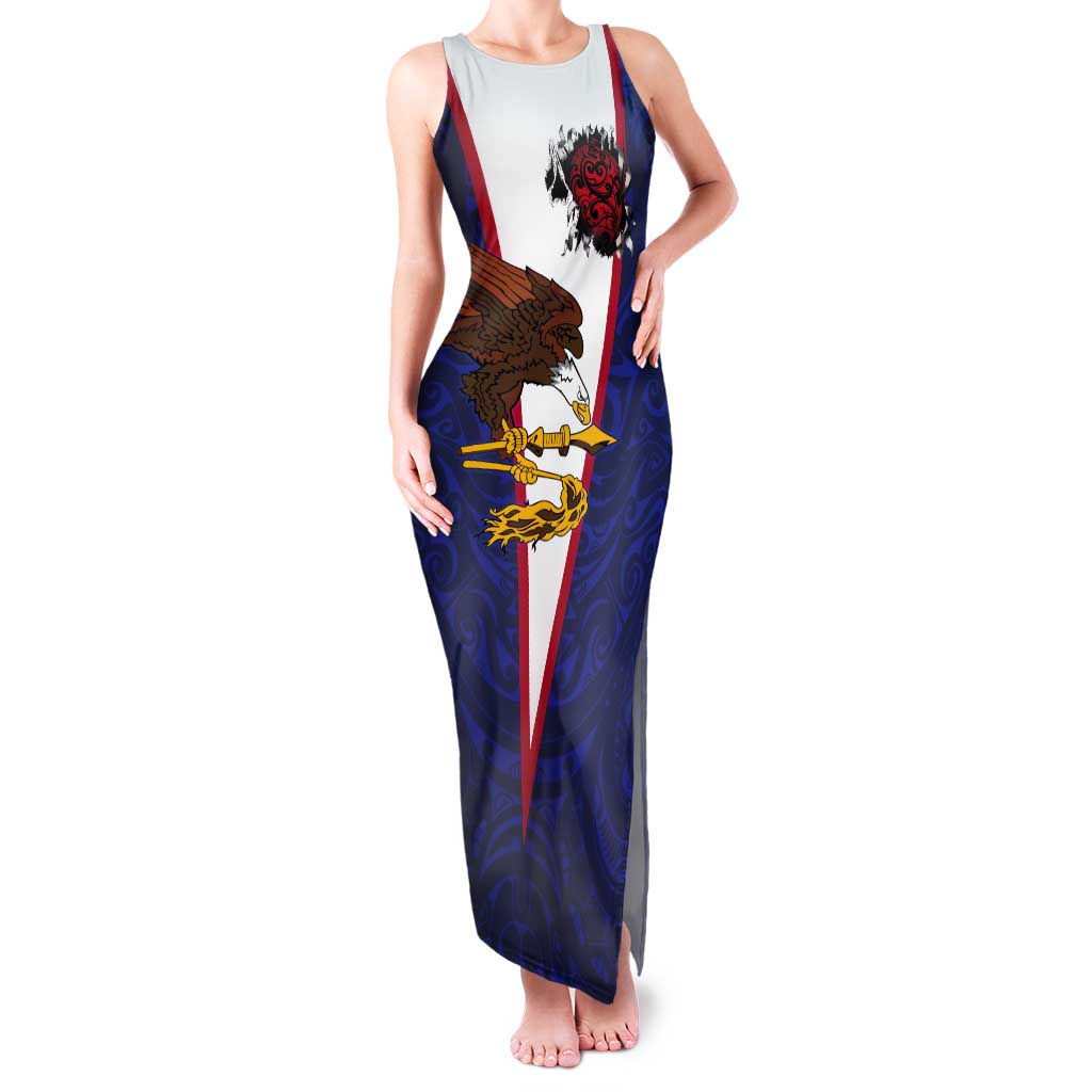 American Samoa Heart Tribal Personalized Tank Maxi Dress Polynesian Patterns