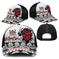 Fiji Heart Tribal Personalised Baseball Net Cap Polynesian Patterns