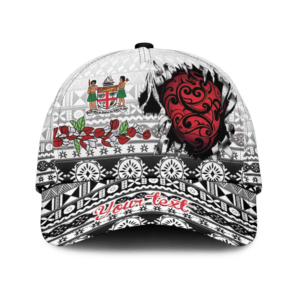 Fiji Heart Tribal Personalised Classic Cap Polynesian Patterns