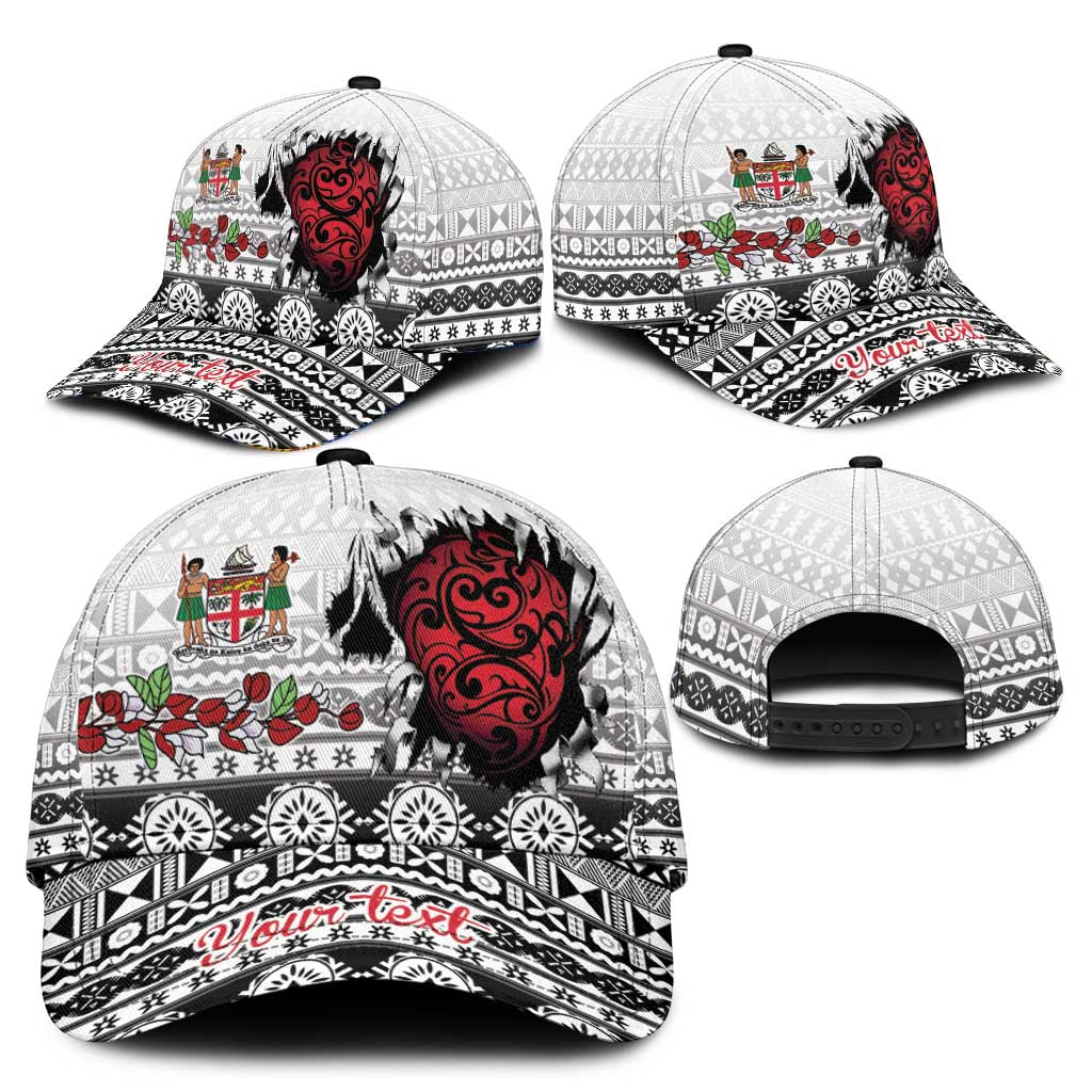 Fiji Heart Tribal Personalised Classic Cap Polynesian Patterns