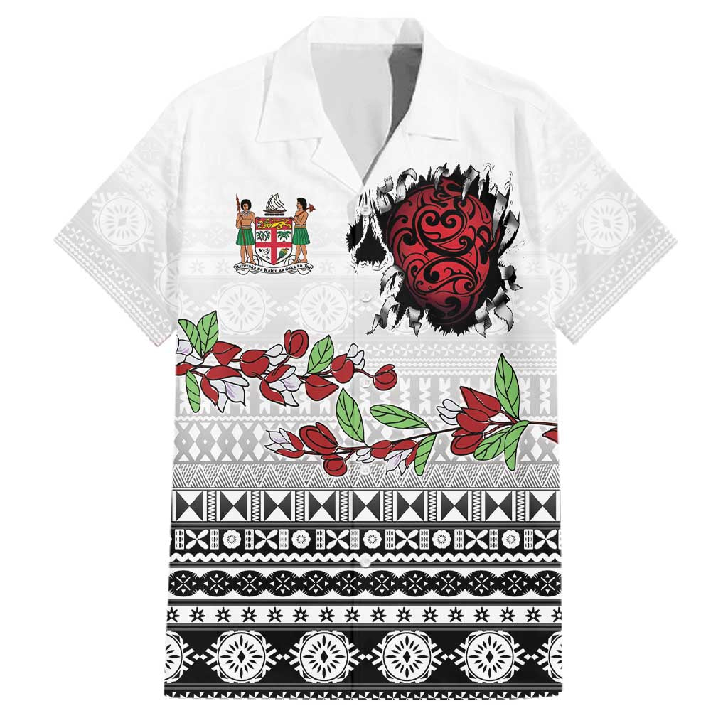 Fiji Heart Tribal Personalised Family Matching Mermaid Dress and Hawaiian Shirt Polynesian Patterns