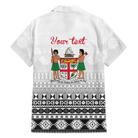 Fiji Heart Tribal Personalised Family Matching Off Shoulder Short Dress and Hawaiian Shirt Polynesian Patterns