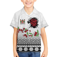 Fiji Heart Tribal Personalised Family Matching Off Shoulder Short Dress and Hawaiian Shirt Polynesian Patterns