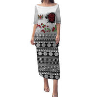 Fiji Heart Tribal Personalised Family Matching Puletasi and Hawaiian Shirt Polynesian Patterns