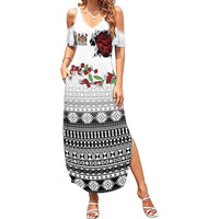 Fiji Heart Tribal Personalised Family Matching Summer Maxi Dress and Hawaiian Shirt Polynesian Patterns