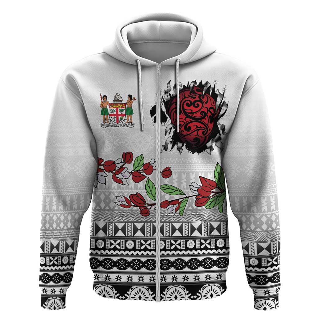 Fiji Heart Tribal Personalised Hoodie Polynesian Patterns