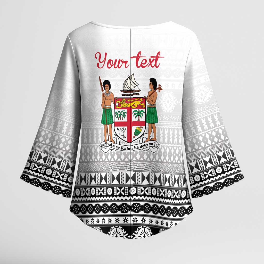 Fiji Heart Tribal Personalised Kimono Sleeve Blouse Polynesian Patterns