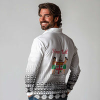 Fiji Heart Tribal Personalised Long Sleeve Polo Shirt Polynesian Patterns