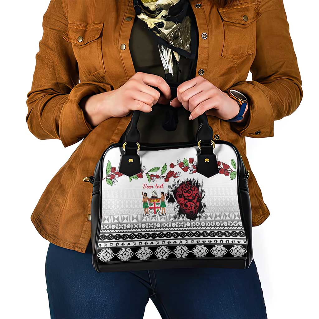 Fiji Heart Tribal Personalised Shoulder Handbag Polynesian Patterns
