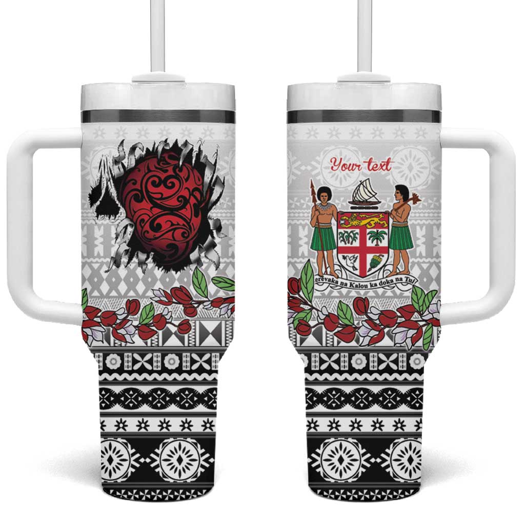 Fiji Heart Tribal Personalised Tumbler With Handle Polynesian Patterns