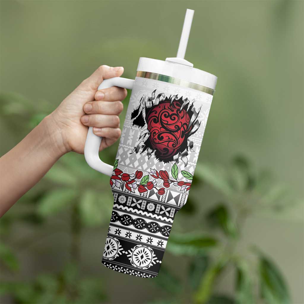 Fiji Heart Tribal Personalised Tumbler With Handle Polynesian Patterns