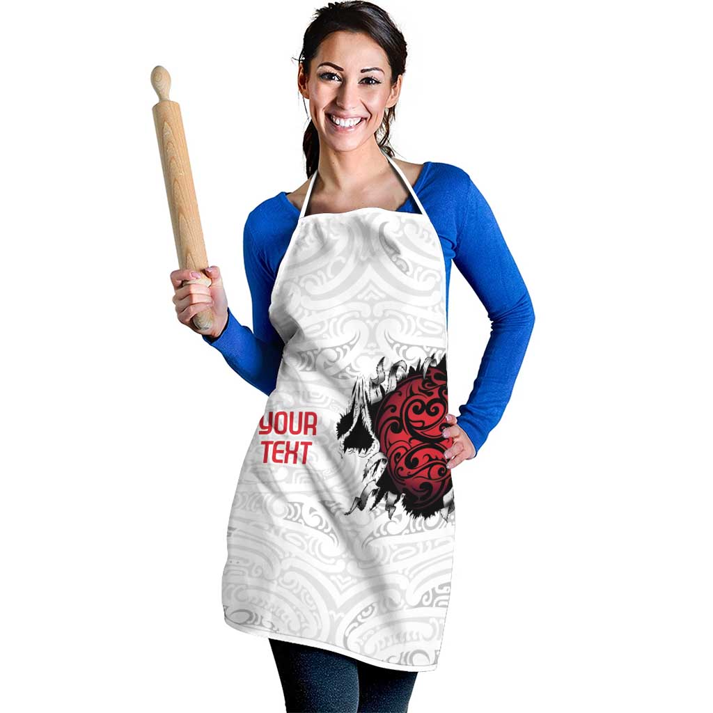 New Zealand Maori Heart Tribal Personalised Apron Polynesian Patterns