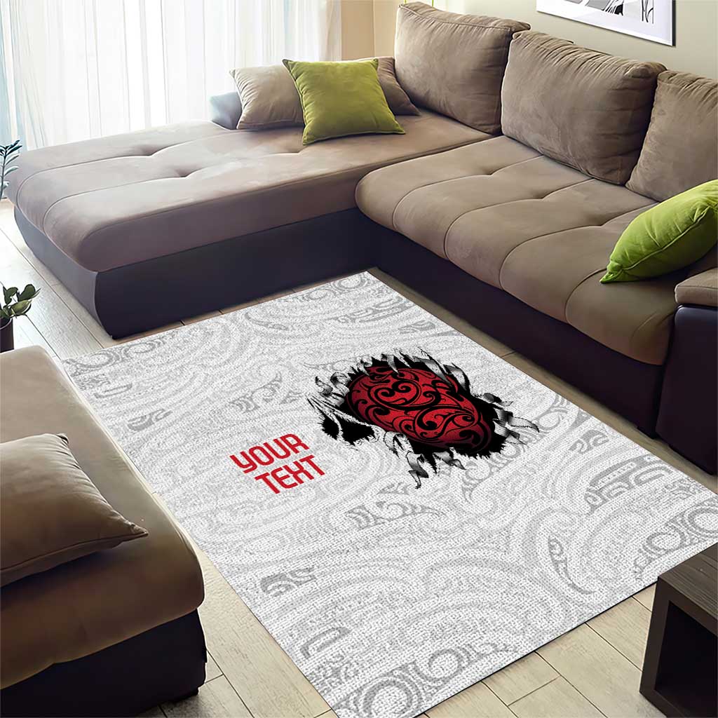New Zealand Maori Heart Tribal Personalised Area Rug Polynesian Patterns LT9 - Polynesian Pride
