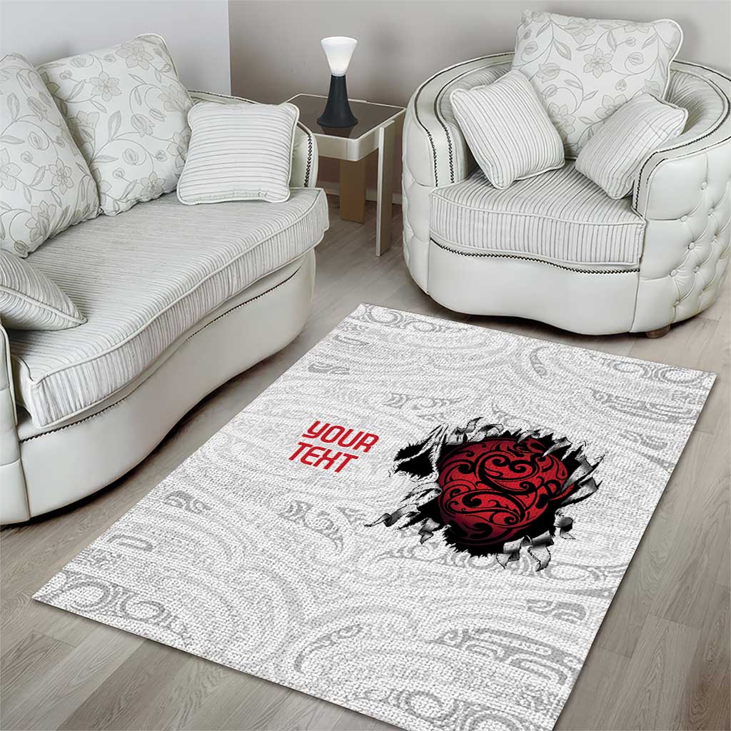 New Zealand Maori Heart Tribal Personalised Area Rug Polynesian Patterns LT9 - Polynesian Pride