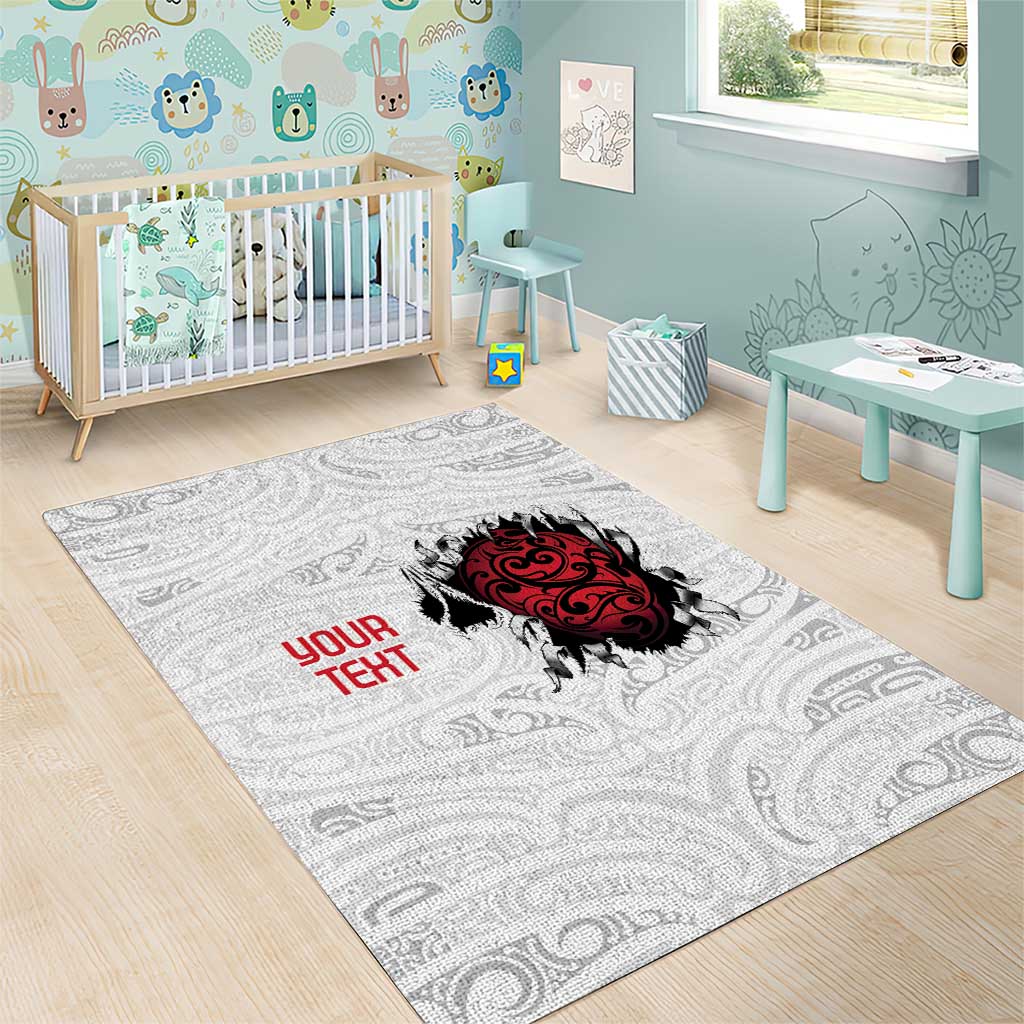 New Zealand Maori Heart Tribal Personalised Area Rug Polynesian Patterns LT9 - Polynesian Pride