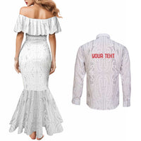 New Zealand Maori Heart Tribal Personalised Couples Matching Mermaid Dress and Long Sleeve Button Shirt Polynesian Patterns LT9 - Polynesian Pride