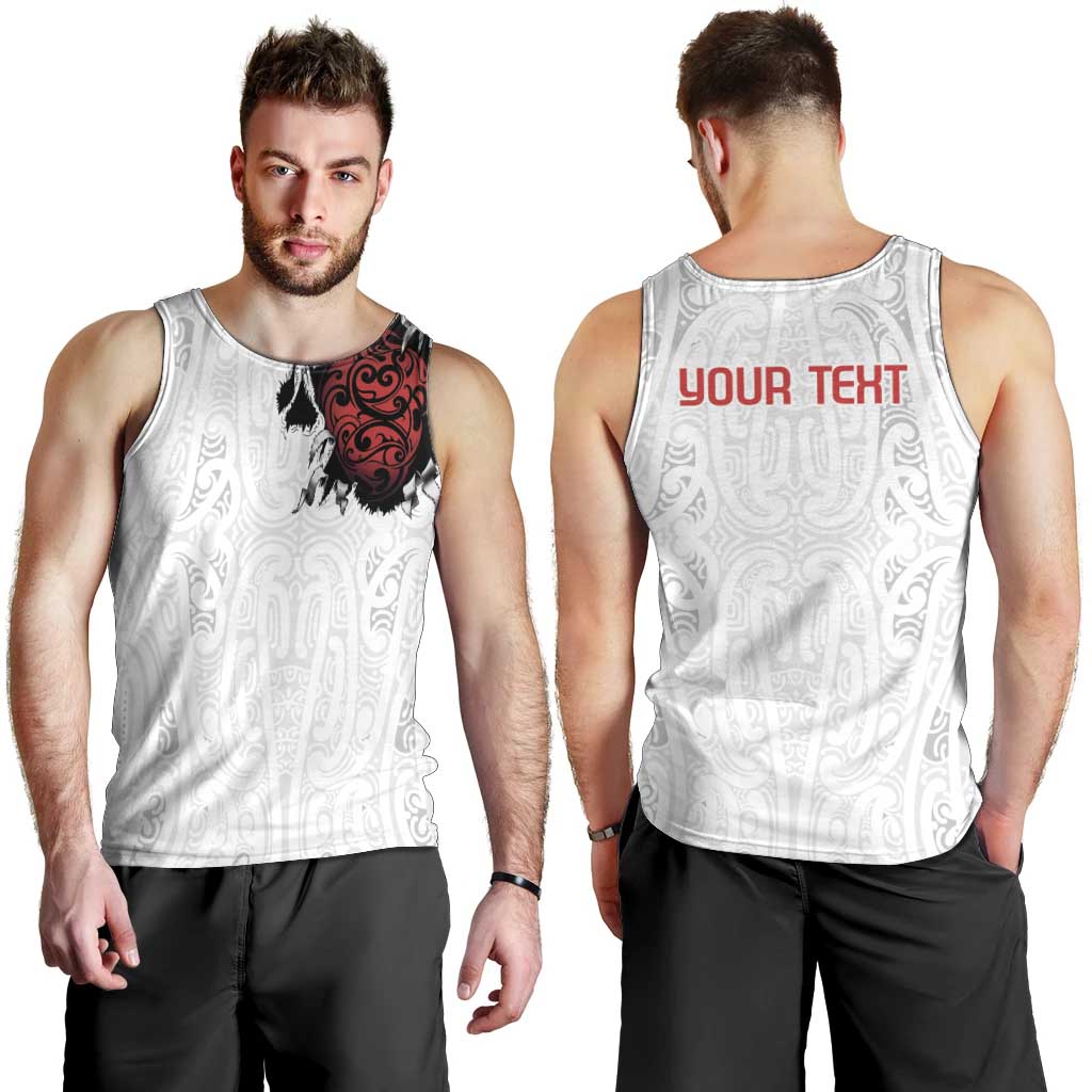 New Zealand Maori Heart Tribal Personalised Men Tank Top Polynesian Patterns