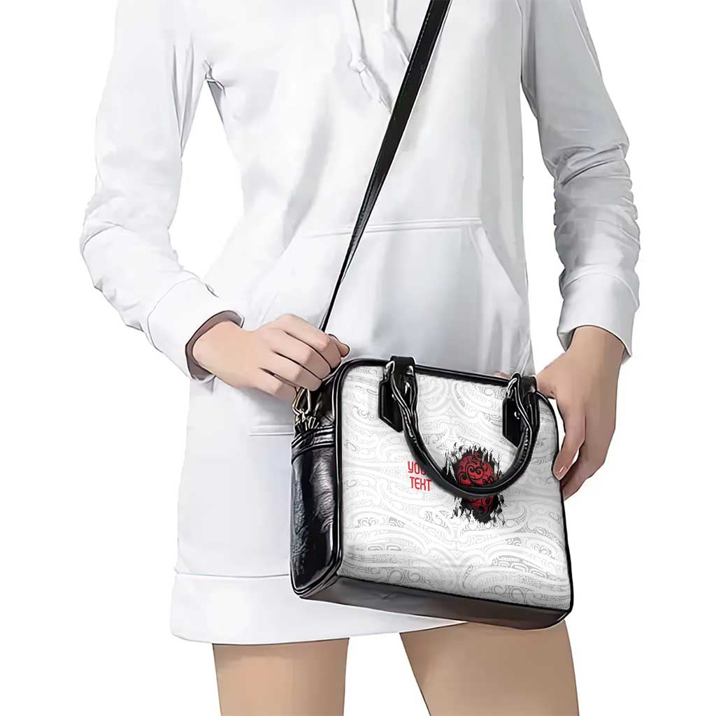 New Zealand Maori Heart Tribal Personalised Shoulder Handbag Polynesian Patterns