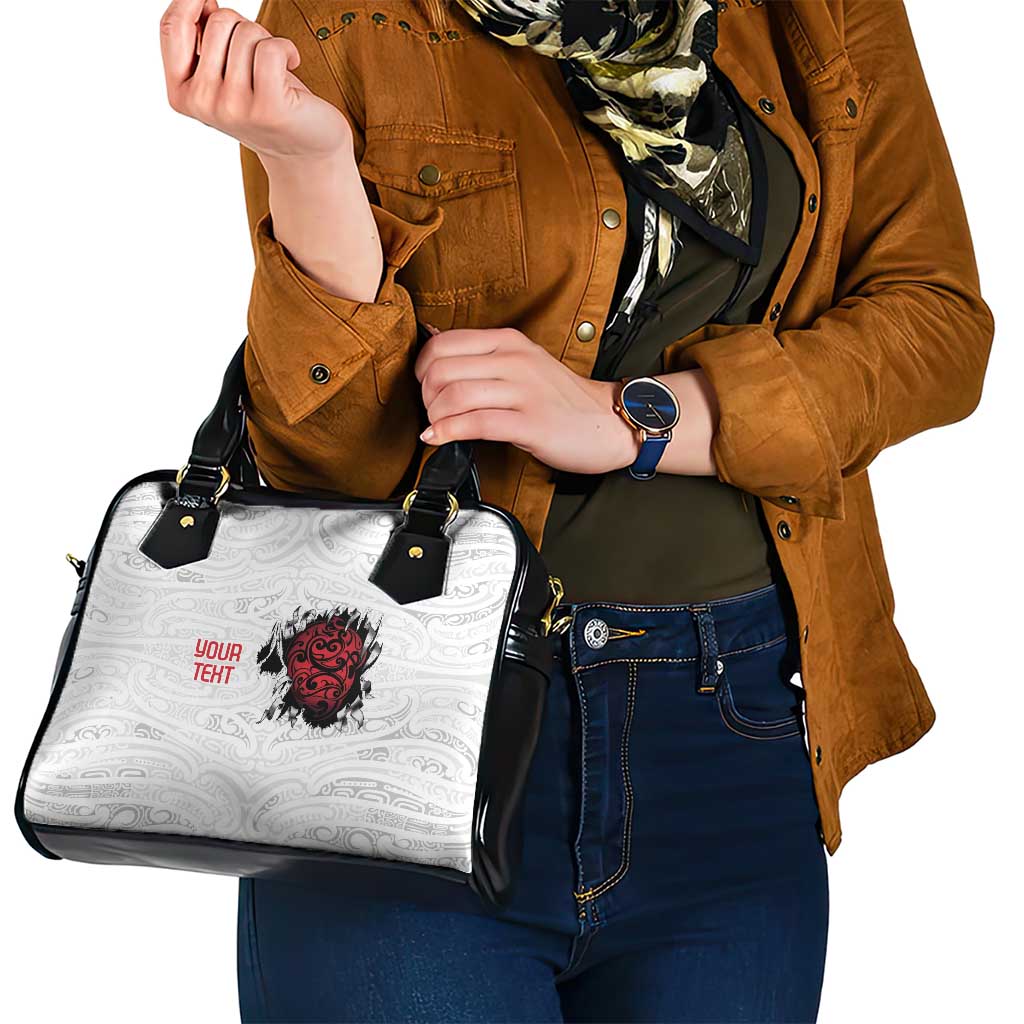 New Zealand Maori Heart Tribal Personalised Shoulder Handbag Polynesian Patterns