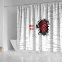New Zealand Maori Heart Tribal Personalised Shower Curtain Polynesian Patterns