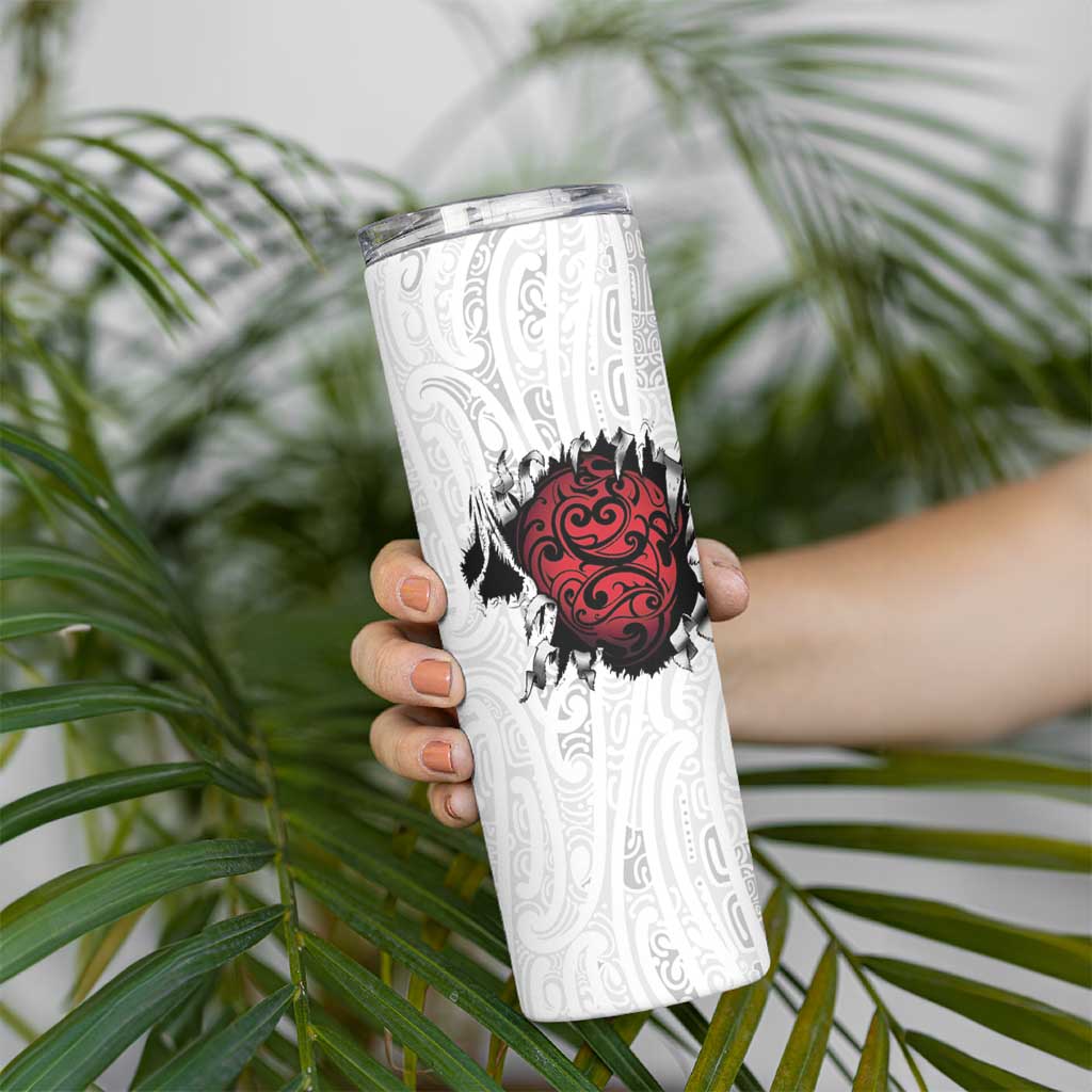 New Zealand Maori Heart Tribal Personalised Skinny Tumbler Polynesian Patterns