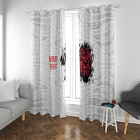 New Zealand Maori Heart Tribal Personalised Window Curtain Polynesian Patterns LT9 With Grommets White - Polynesian Pride