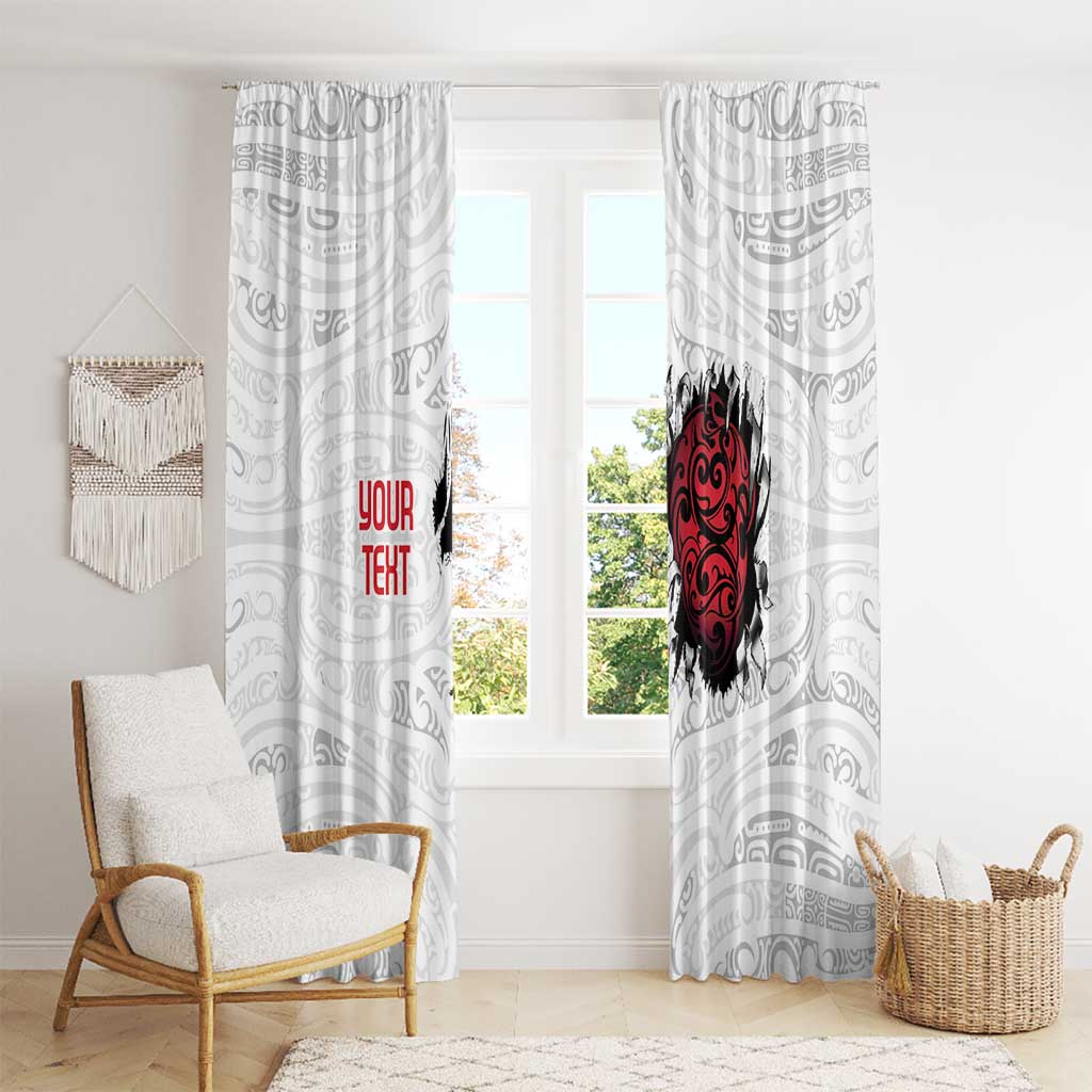 New Zealand Maori Heart Tribal Personalised Window Curtain Polynesian Patterns LT9 - Polynesian Pride