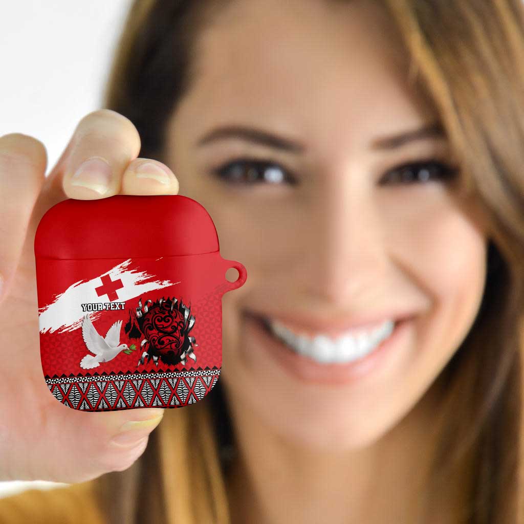 Tonga Heart Tribal Personalised AirPods Case Polynesian Patterns