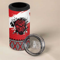 Tonga Heart Tribal Personalised 4 in 1 Can Cooler Tumbler Polynesian Patterns
