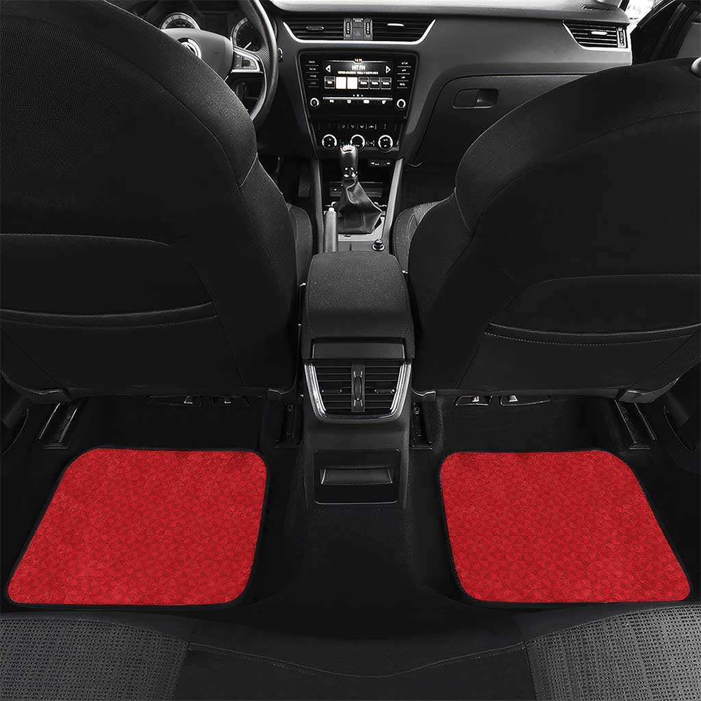 Tonga Heart Tribal Personalised Car Mats Polynesian Patterns LT9 Set 2pcs - Back Red - Polynesian Pride